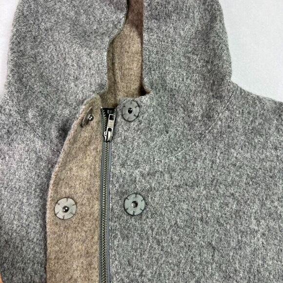 Eileen Fisher Coat Cape Womens Small Gray Taupe Alpaca Wool Oversized Lagenlook - Picture 7 of 10